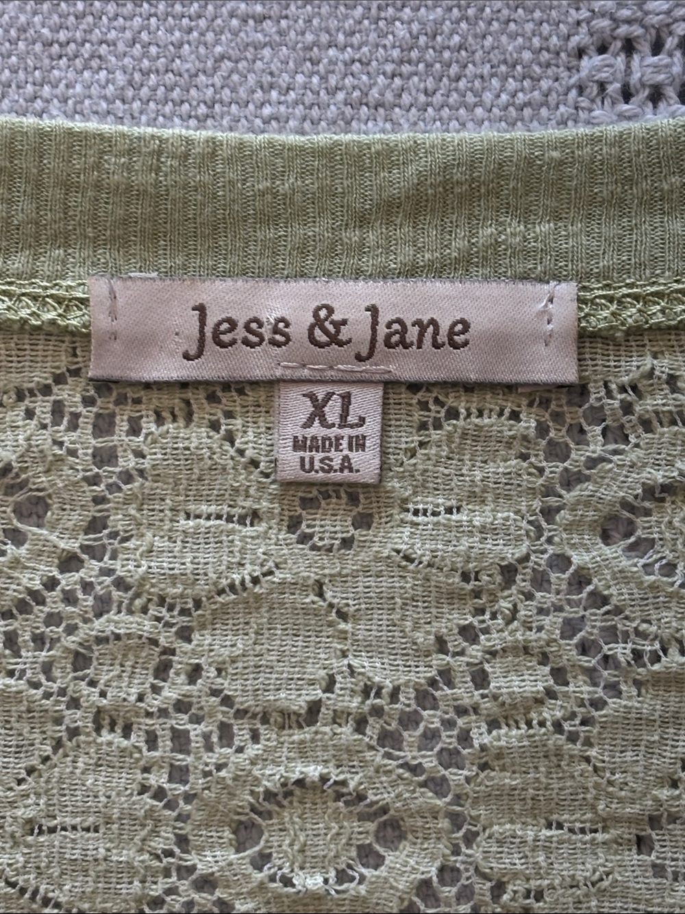 Lace-Overlay Top in Light Sage - Picture 2 of 6